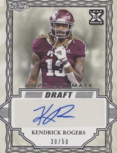 2020 Leaf Ultimate Draft Kendrick Rogers #BA-KR1
