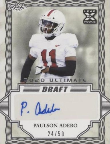 2021 Leaf Ultimate Draft Paulson Adebo #BA-PA1