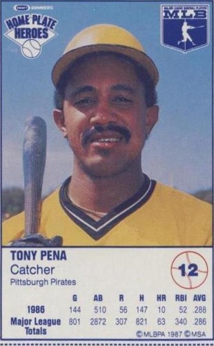 1987 Kraft Home Plate Heroes - Tony Pena #12