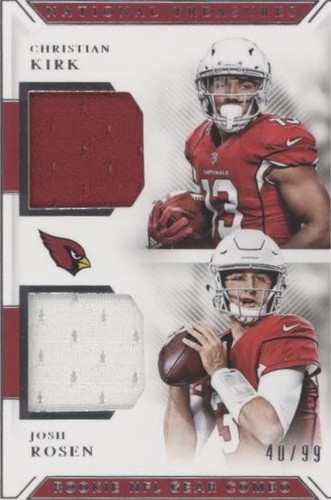 2018 Panini National Treasures Christian Kirk Josh Rosen #GCM-5
