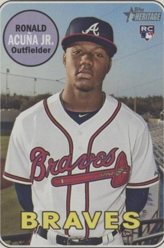 2018 Topps Heritage Ronald Acuna Jr RC #580 PSA 10 GEM MINT 2018 Topps Heritage Ronald Acuna Jr RC #580 PSA 10 GEM MINT
