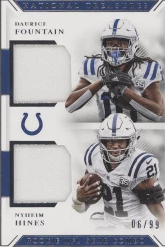 2018 Panini National Treasures Daurice Fountain Nyheim Hines #GCM-9