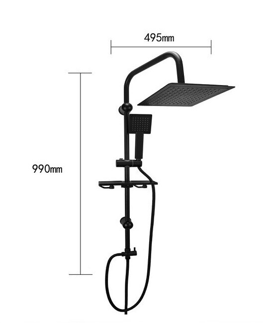 Bagno Colonna Doccia Saliscendi Miscelatore Nero Rubinetto Soffione dfh