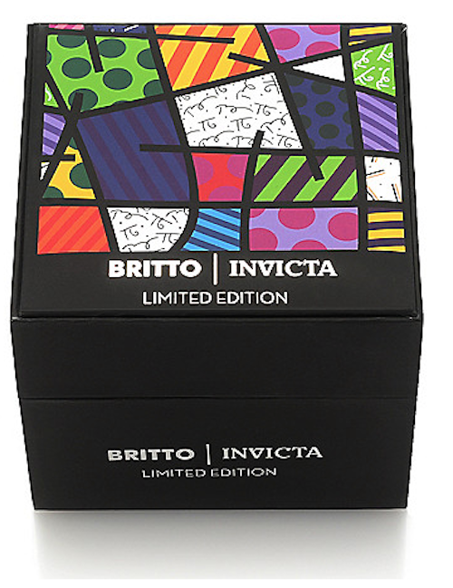 Pre-owned Invicta Romero Britto  Men's 50 Mm L.e. Quartz Stainless Bracelet Watch: Silver