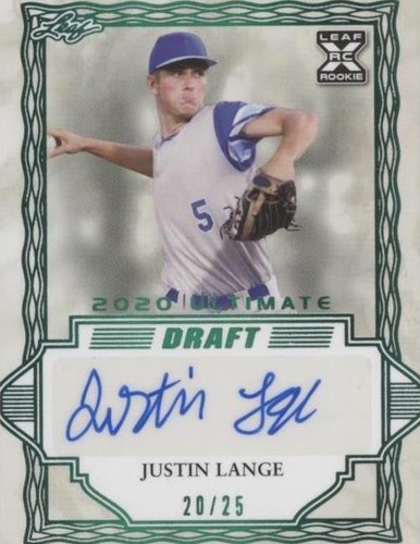 2020 Leaf Ultimate Draft - Justin Lange #BA-JL1