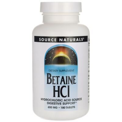 Source Naturals Бетаин Hcl 650 мг 180 таблеток