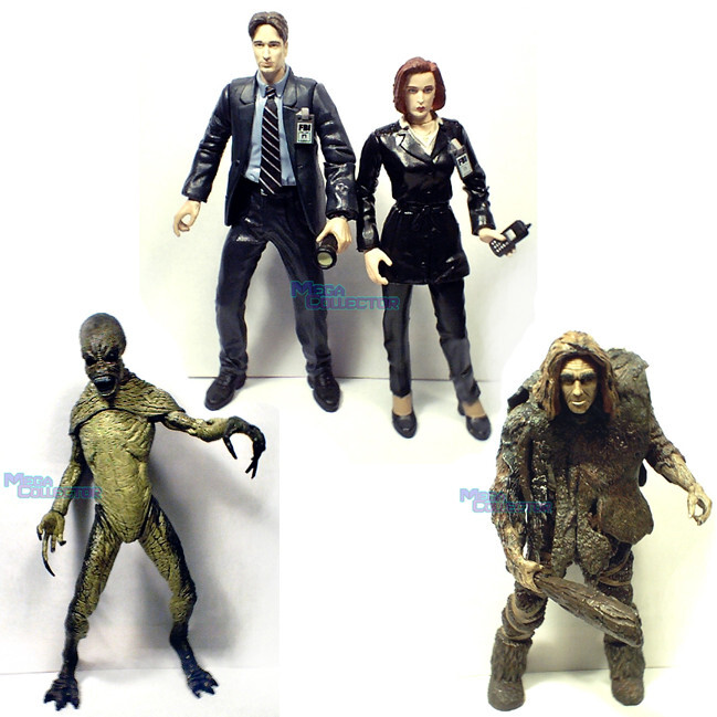 McFarlane Toys X-Files FBI Suit Fox Mulder Dana Scully Attack Alien Cave Man Lot