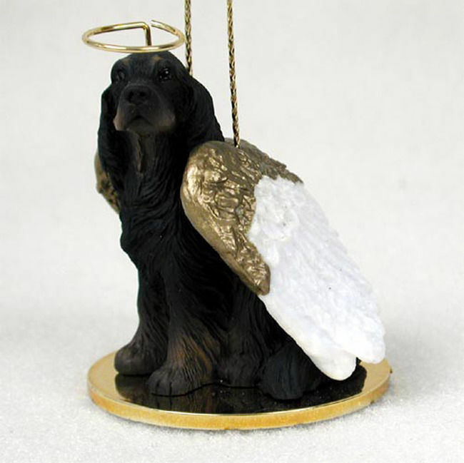 Gordon Setter Ornament Angel Figurine Hand Painted