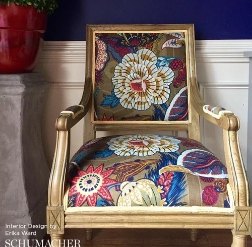 RARE Schumacher ZANZIBAR LINEN CERULEAN $400yd Fabric ART 2.75yds