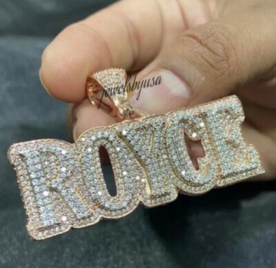 Pre-owned Nsg 2.11ct D/vvs Moissanite Custom Letter Name Layer Pendant 925 Silver In White