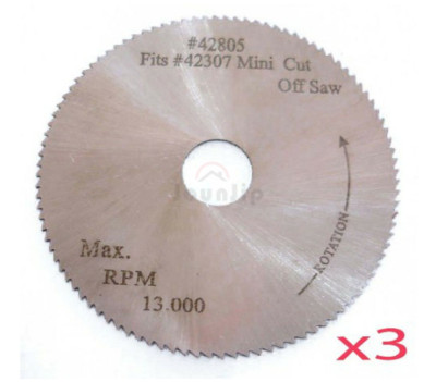 3Pc. 2'' x 100T x 3/8'' HSS Blade for Mini High Speed Miter Cut Off Saw
