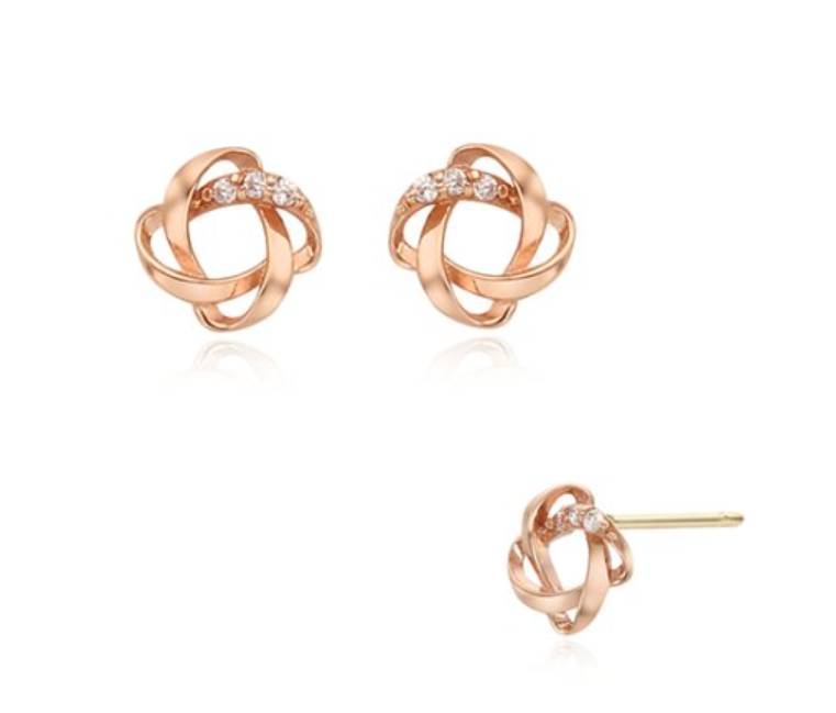 [STONE HENgE] 14K ROSE GOLD☆Gyeol SA25A66A Earrings StoneHenge 14K Earrings SO0255 Cubic Zirconia 14K Rose Gold