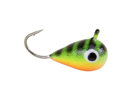 Clam Drop Jig XL 1/16 oz - Glow Fire Tiger - Tungsten Ice Fishing Jig