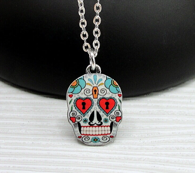 Sugar Skull Necklace Day of the Dead Candy Skull Dia de Los