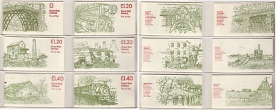 UK 6 diff  1,  1.20  1.40 Industrial Archeology stamp booklets from the 1979