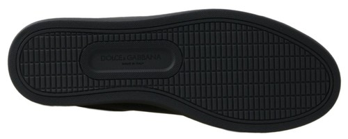 Pre-owned Dolce & Gabbana Dolce&gabbana Women Black Sneakers 100% Leather Lace Up Athletic Trainer Shoes
