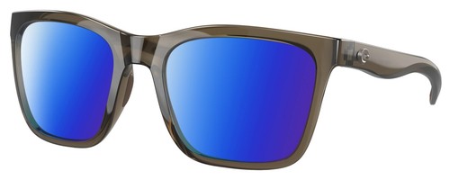 Pre-owned Costa Del Mar Panga Cateye Polarized Sunglasses In Taupe Gray Brown Crystal 56mm In Blue Mirror Polar