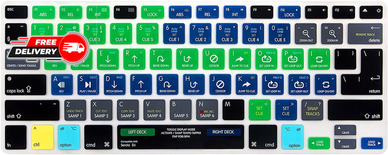 Serato DJ Functional Shortcuts Hotkey Silicone Keyboard Cove