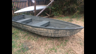 12' John Boat + Trailer and Trolling Motor