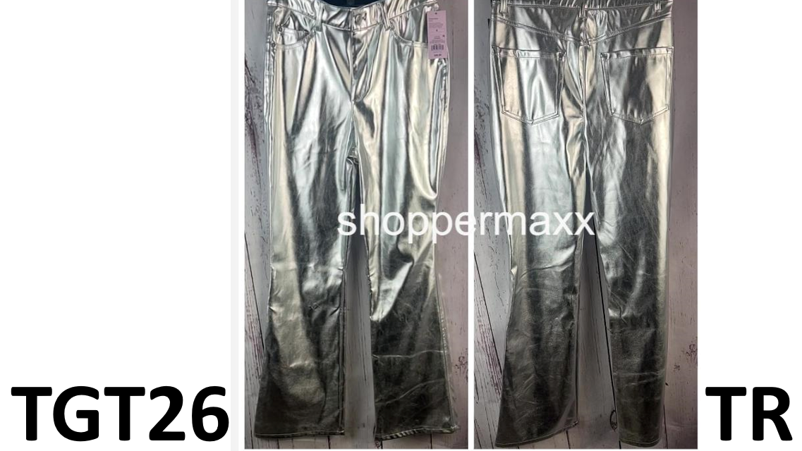 Women's High-Rise Metallic Flare Pants - Wild Fable, Silver, Size 6