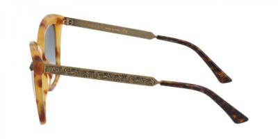 Pre-owned Gucci Gg0217s 003 Havana Gold Pattern Sunglasses Sonnenbrille Gray Gradient Lens In Gray Gradient Lenses