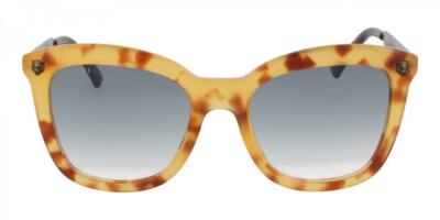 Pre-owned Gucci Gg0217s 003 Havana Gold Pattern Sunglasses Sonnenbrille Gray Gradient Lens In Gray Gradient Lenses