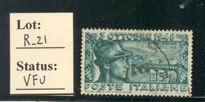 R_21. REPUBBLICA. 1948 ''RICOSTRUZIONE PONTE DEGLI ALPINI'' stamp. Used