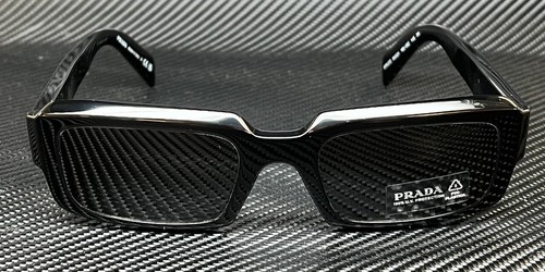 Pre-owned Prada Pr 27zsf 16k08z Black Dark Grey Men's 55 Mm Sunglasses In Gray