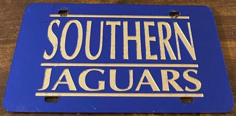 Southern University Jaguars Booster License Plate LA Thick Plastic Composite