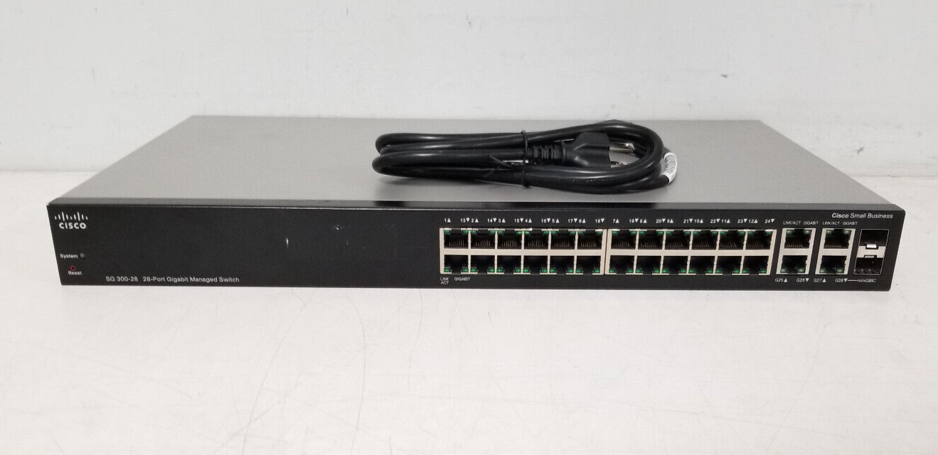 Cisco SG300-28 28-Port Gigabit Managed Switch NO EARS #J824