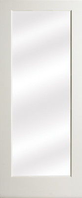 1 Lite Clear Tempered Glass Primed Smooth Solid Interior French Doors 8'0 Height