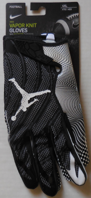 Nike Jordan Vapor Knit 3.0 Football Gloves Men Black/White 4XL | eBay
