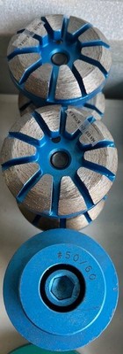 Quantity 3 pieces. Terrco,3'', 10 segment. Diamond Grinding 50/60 Grit plug stone