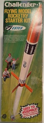 Estes - Challenger-1 model rocket Kit, Launcher, Parachute, Wadding - + Bonus