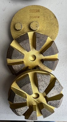 Quantity 3 pieces. Lavina, 3'', 8 seg Diamond Grinding 60/80 Grit.Almost new
