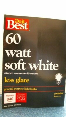 Do It Best  General Purpose 60 W Light Bulbs 4 Pack   (523402)  FS 