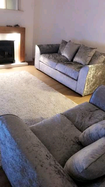 3 & 2 Seater Crushed Velvet Sofa Set | in Plymouth, Devon | Gumtree