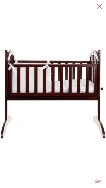 Obaby Sophie Swinging Crib Walnut Furniture Cradles Home Garden