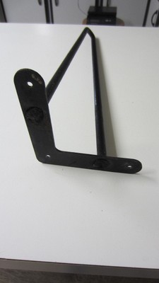4) Vintage Black Metal Hairpin Furniture Legs, 16 inch with Brackets