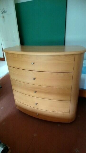 Large Chest Of Drawers Curved Solid Maple 5 Drawer In York