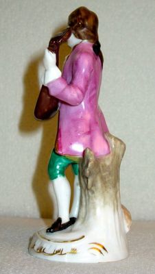 Sitzendorf Antique Dresden Musician Porcelain Hand Painted Figurine Signed
