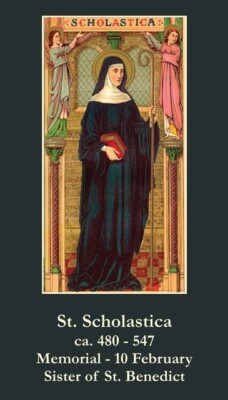 St. Scholastica Prayer Card, 10-pack, Plus Two Free Bonus Cards