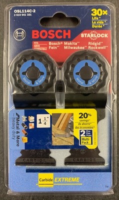 BOSCH Carbide Oscillating, Multi Tool Blades 2-Pack, 1-1/4  Width (OSL114C-2)