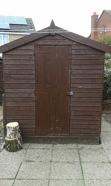 8x6 Wooden Garden Shed. Dark brown. Good Condition. in 