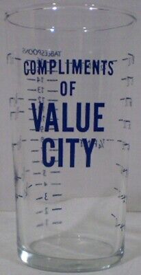 Value City Dark Blue Advertising Measuring Glass