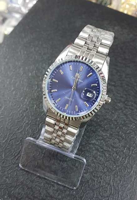 Orologio Polso Unisex YK Analogico Data Quarzo Moderno Silver Fondo Blu lac