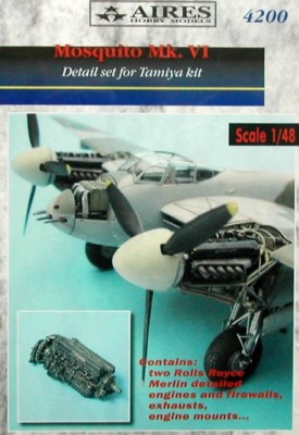 Aires 1/48 Mosquito FB Mk.VI Engine Detail Set for Tamiya kit 4200