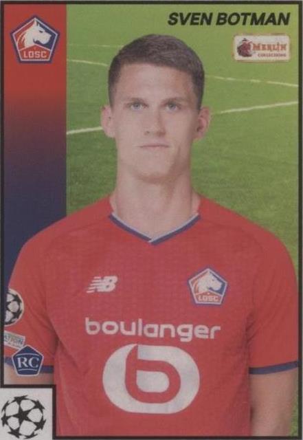 2021-22 Topps Merlin's Heritage 97 UCL Sven Botman #91