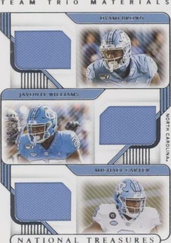 2021 Panini National Treasures Collegiate Dyami Brown Javonte Williams Michael Carter #TTM4