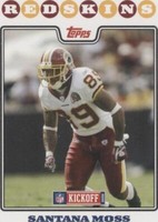 2008 Topps Kickoff Santana Moss #140